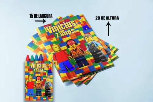 Revista de Colori com Giz de Cera da Lego