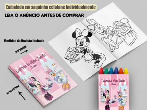 Revista de Colorir com Giz de Cera da Minnie Confeiteira