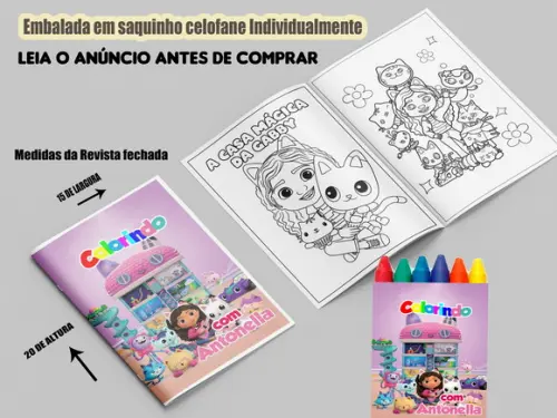 Revista de Colorir com Giz de Cera Casa Mágica da Gabby