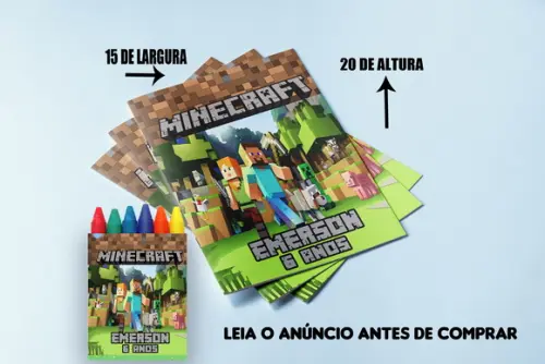 Revista de Colorir com Giz de Cera do Minecraft