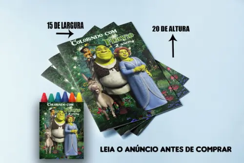Revista de Colorir com Giz de Cera do Sherek