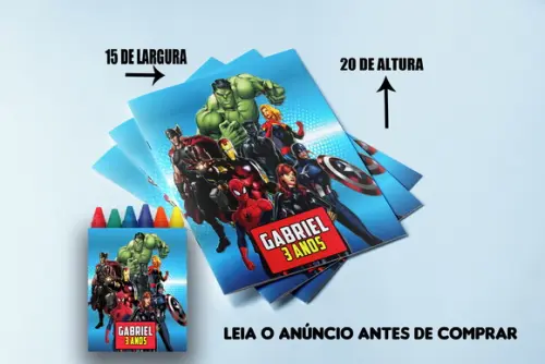 Revista de Colorir com Giz de Cera dos Vingadores