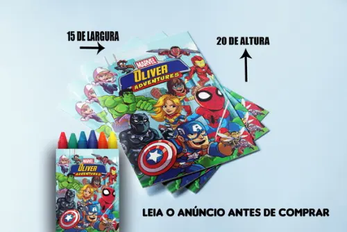Revista de Colorir com Giz de Cera dos Vingadores Cute