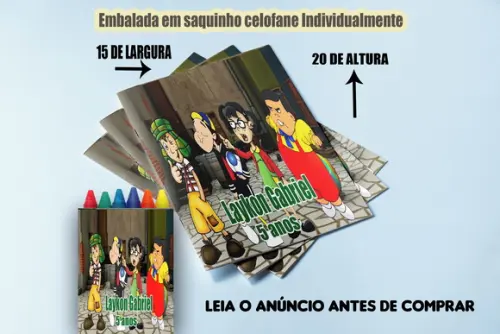Revista de Colorir com Giz de Cera Turma do Chaves