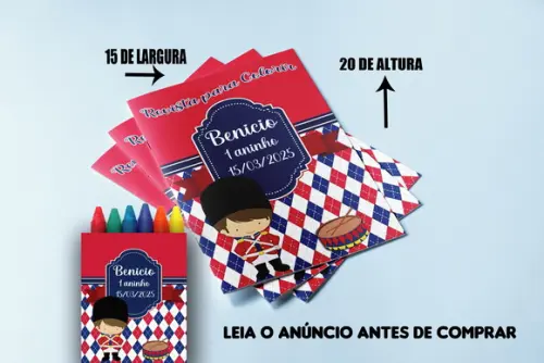 Revista e Giz de Cera Colorir Soldadinho de Chumbo