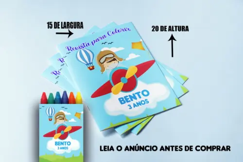 Revistinha de Colorir com Giz de Cera do Aviador