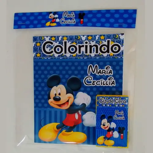 Revistinha de Colorir com Giz de Cera do Mickey