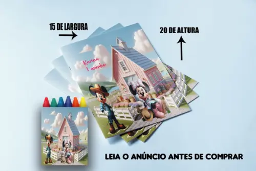Revistinha de Colorir com Giz de Cera Fazendinha da Minnie