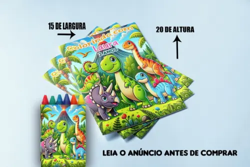 Revistinha de Colorir com Giz Festa Dinossauros Baby