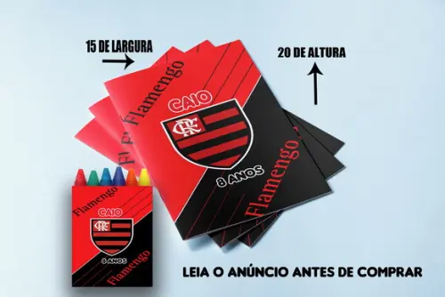 Revistinha de Colorir para Lembrancinhas do Flamengo