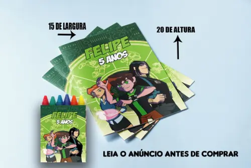 Revistinha e Colorir com Giz de Cera do Ben 10