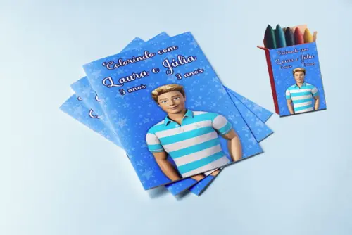 Revistinha e Giz de Cera do Ken da Barbie