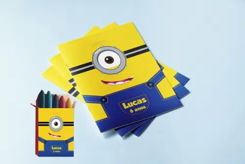 Revistinha para Colorir com Giz de Cera dos Minions
