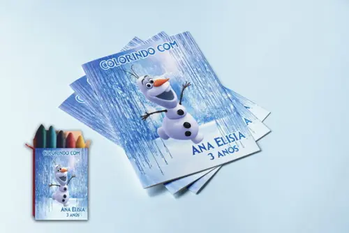 Revistinha para Colorir com Giz de Cera Olaf Frozen