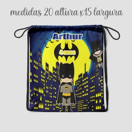 Sacolinha Surpresa Mochilinha Personalizada do Batman