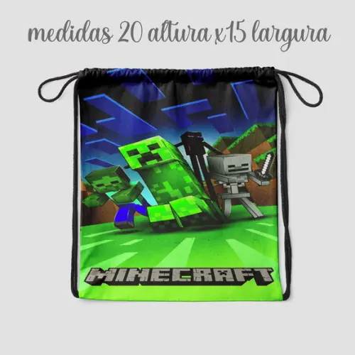 Saquinho Mochilinha Surpresa Personalizada do Minecraft