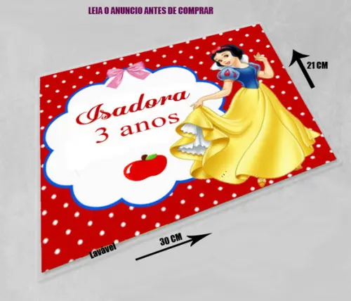 Souplast Jogo Americano Lavável da Branca de Neve