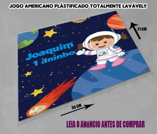 Souplast Jogo Americano Personalizado do Astronauta