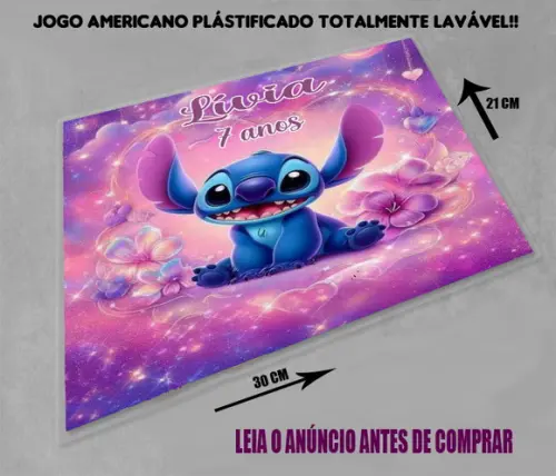 Souplast Jogo Americano Personalizado do Stitch