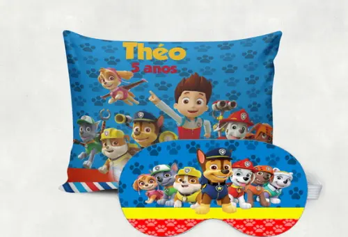 Kit Almofada + Mascara de Dormir da Patrulha Canina