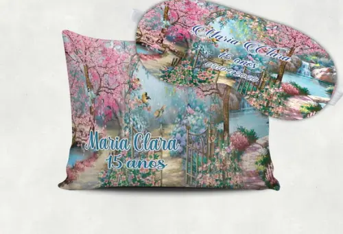 Kit Almofada + Nascara de Dormir Jardim Encantado