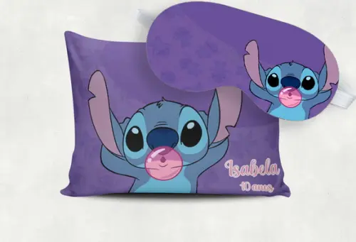 Kit Almofada + Mascara de Dormir do Stitch