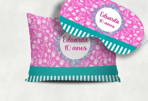 Kit Almofada e Mascara de Dormir para Lembrancinhas Infantil