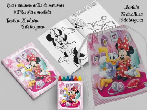 Kit Colorir da Minnie Rosa e Margaria