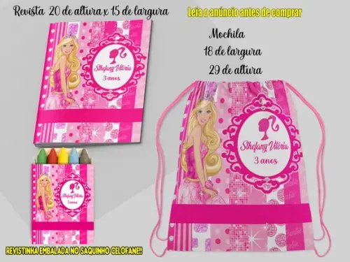 Kit Colorir Mochilinha e Revista da Barbie
