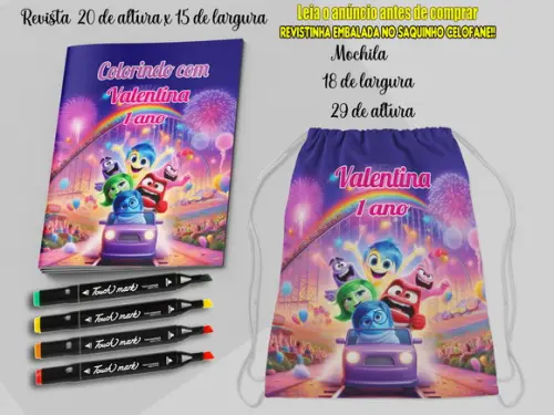 Kit de Colorir Divertidamente Revista +canetinha+mochila
