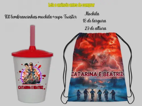Kit do Stranger Things Mochila+copo