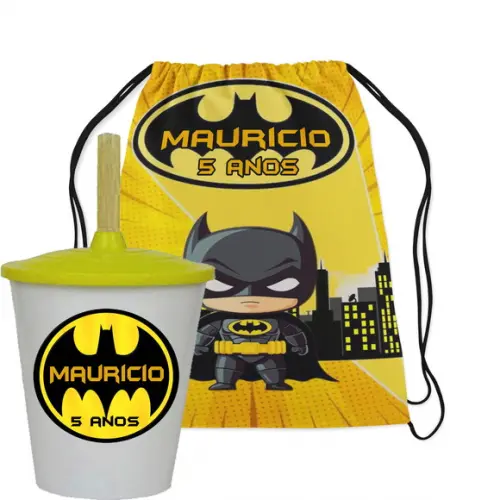 Kit Mochila e Copo Twister do Batman Baby Cute