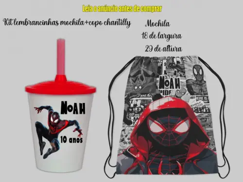 Kit Mochila e Copo Twister Miles Morales *