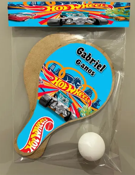 Kit Raquete Lembrancinhas da Hot Wheels