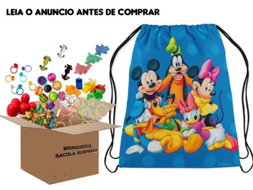 Kit Surpresa do Mickey Mochilinha Surpresa com Brinquedos