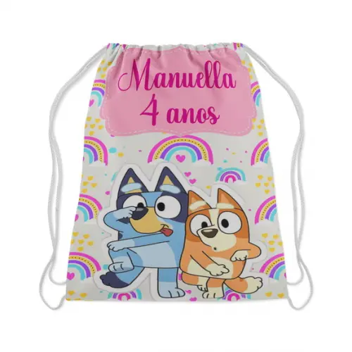 Mochila Sacolinha do Bluey e Bingo