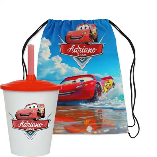 Mochilinha e Copo Carros Disney