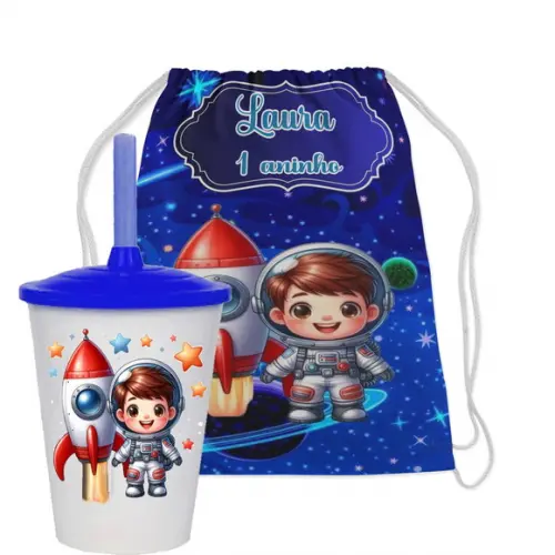 Mochilinha e Copo Astronauta