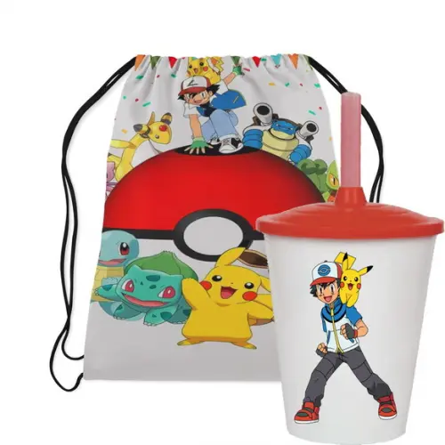Mochilinha e Copo do Pokemon
