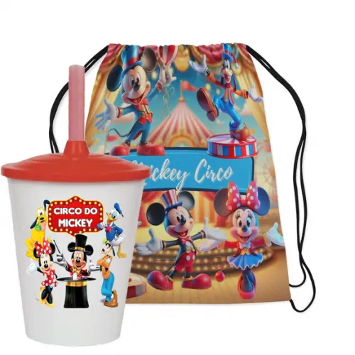 Mochilinha e Copo Twister Circo do Mickey Magico