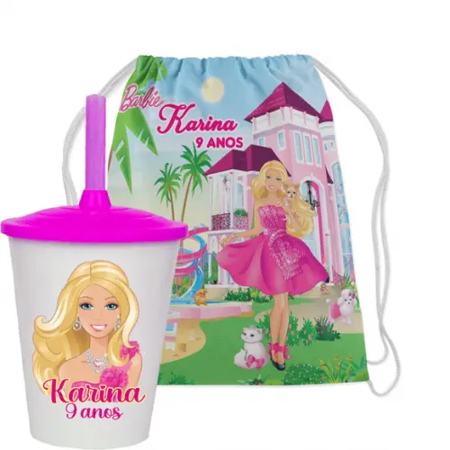 Mochilinha e Copo Twister da Barbie