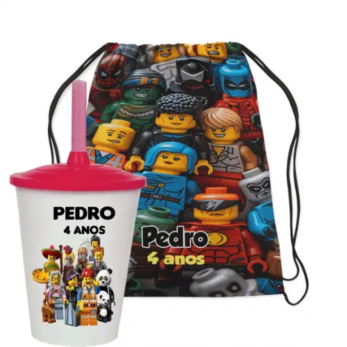 Mochilinha e Copo Twister da Lego