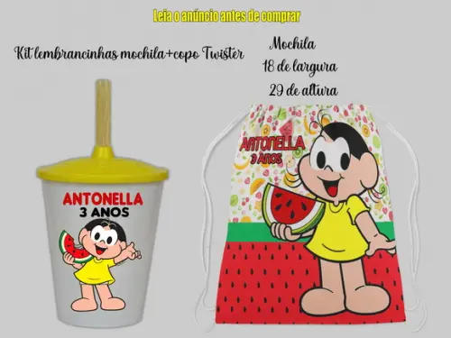 Mochilinha e Copo Twister da Magali