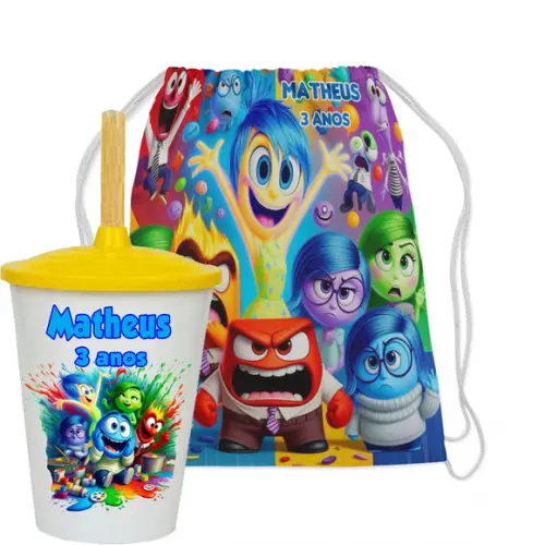 Mochilinha e Copo Twister Divertidamente