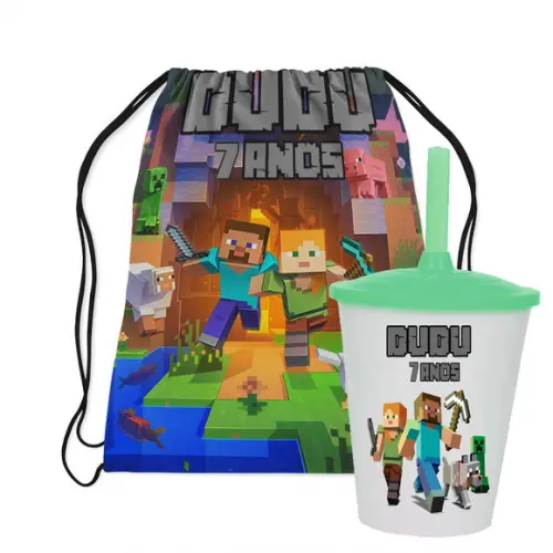 Mochilinha e Copo Twister do Minecraft