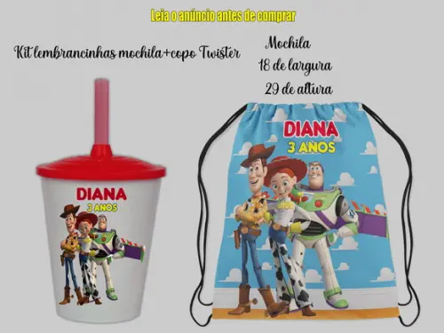 Mochilinha e Copo Twister Toy Story