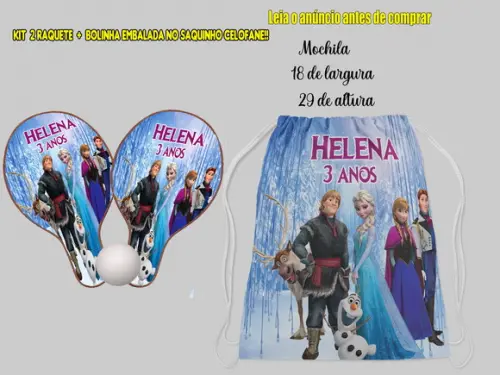Mochilinha e Raquete de Ping Pong da Frozen