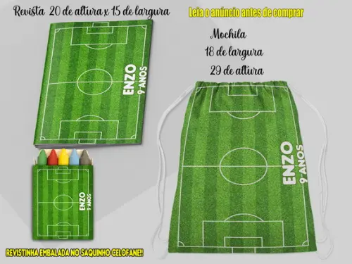 Mochilinha e Revista de Colorir Futebol