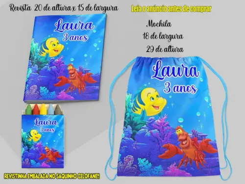 Mochilinha e Revista de Colorir Linguado