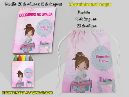 Mochilinha e Revista de Colorir Spa